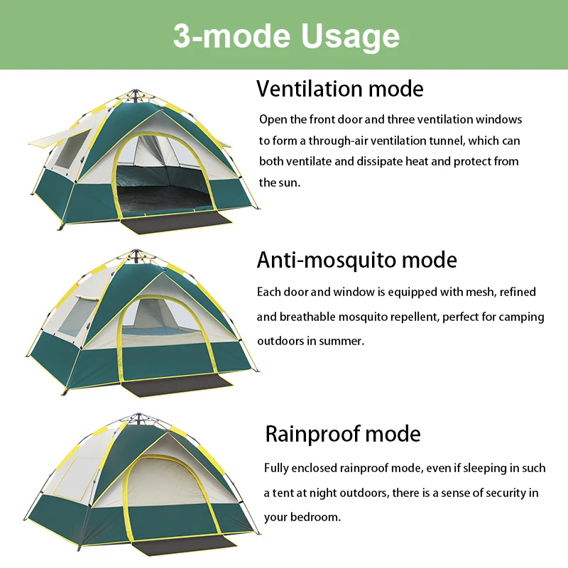Easy pop up camping tent - 3 main features