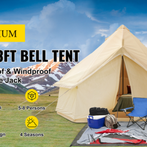 Premium Canvas Bell Tent with Stove Hole / 3m / 4m / 5m / 6m / 7m / 4-12 Persons / Spacious / Durable Glamping & Camping Tents 11