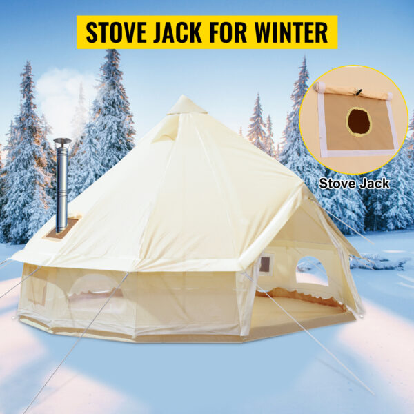 Premium Canvas Bell Tent with Stove Hole l 3m l 4m l 5m l 6m l 7m